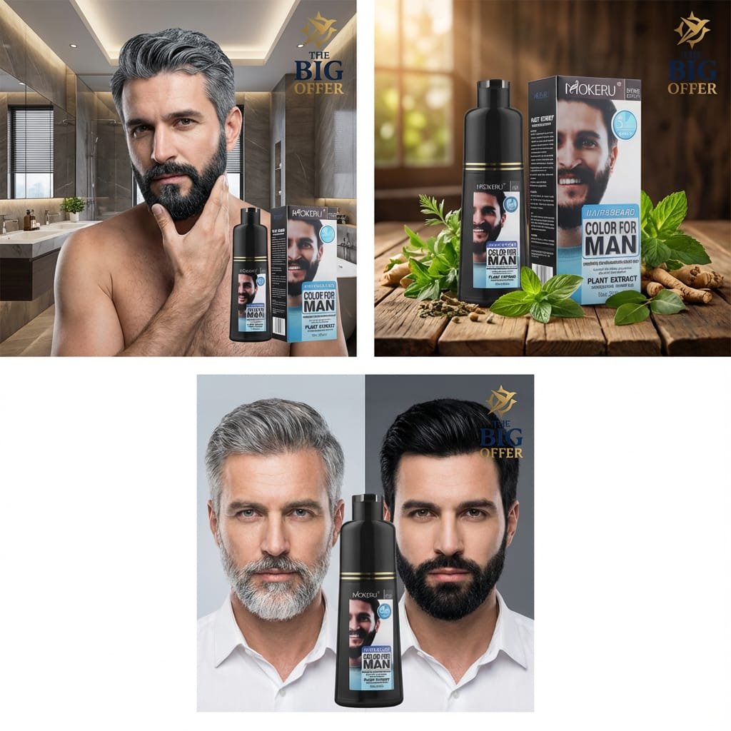 طريقة استخدام شامبو صبغة الشعر واللحية الأسود