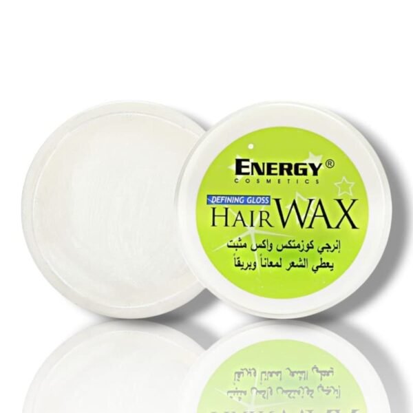 عبوة واكس شعر من Energy Cosmetics بلمعة قوية، مثالية لتصفيف الشعر الرجالي بثبات ولمعان يدوم طوال اليوم