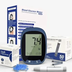 جهاز قياس السكر Promisemed للمنزل – شاشة رقمية + شرائط + إبر وخز