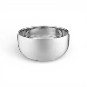 وعاء ستانلس ستيل فولاذي لامع للحلاقة – رغوة احترافية