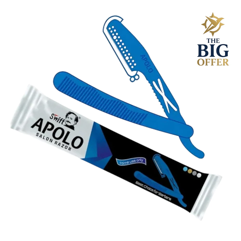 شفرة حلاقة سويفت أبولو للاستخدام الواحد – تصميم أزرق قابل للطي