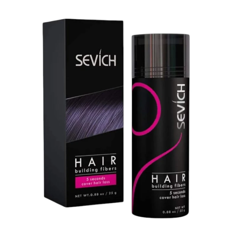 ألياف SEVICH السوداء لتغطية فراغات الشعر الخفيف