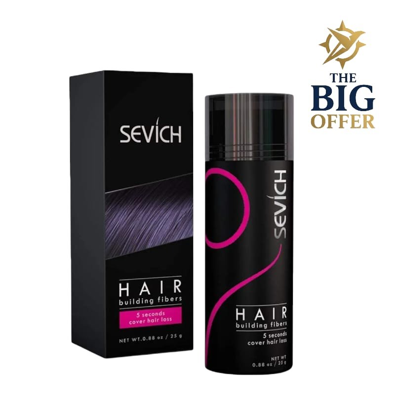 ألياف SEVICH السوداء لتكثيف الشعر وتغطية الفراغات خلال ثوانٍ