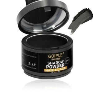 بودرة ظل للشعر والدانتيل من GOIPLE – لون أسود، عبوة مفتوحة مع عينة من اللون