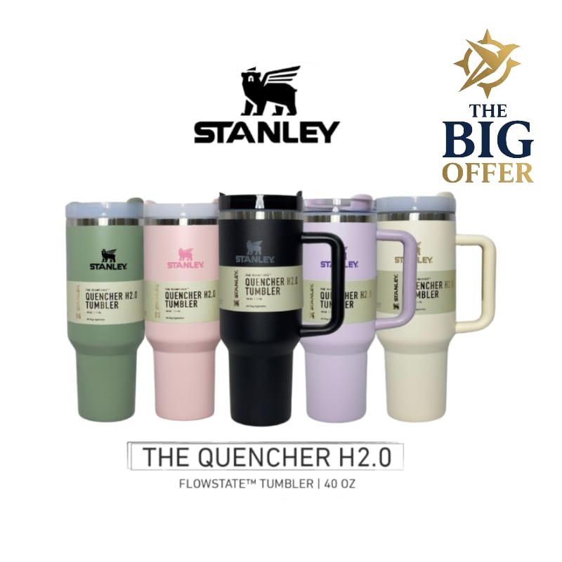 كوب ستانلي Quencher H2.0 الحراري – متوفر بألوان متعددة، يحافظ على حرارة أو برودة المشروب لفترات طويلة