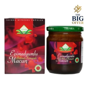 صورة مقربة لبرطمان معجون الإبيميديوم التركي من THEMRA بقوام عشبي طبيعي