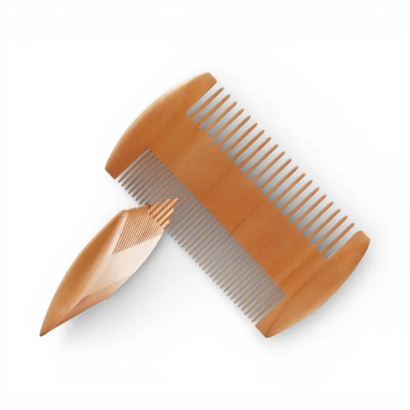 مشط خشبي للّحية والشعر تصفيف طبيعي