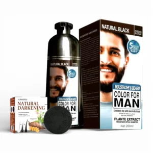 صبغة وشامبو بلون أسود طبيعي + صابونة الشيب مجانًا!